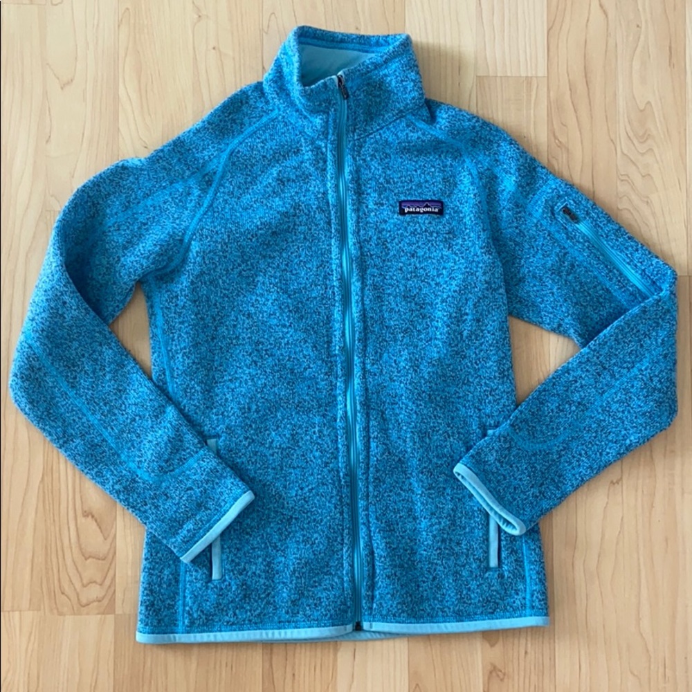 Speckled light blue Patagonia jacket